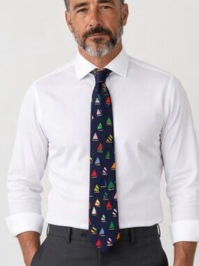“Rainbow Fleet” by Eric Holch by Allyn Neckwear sailboat tie 4” wide
